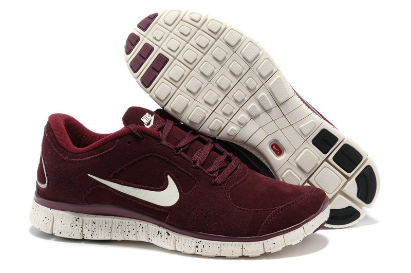Hot Nike Free3.0 Women Shoes Maroon/White